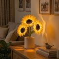 Zonnebloemtafellamp – decoratieve bloemenlamp met een warme gloed