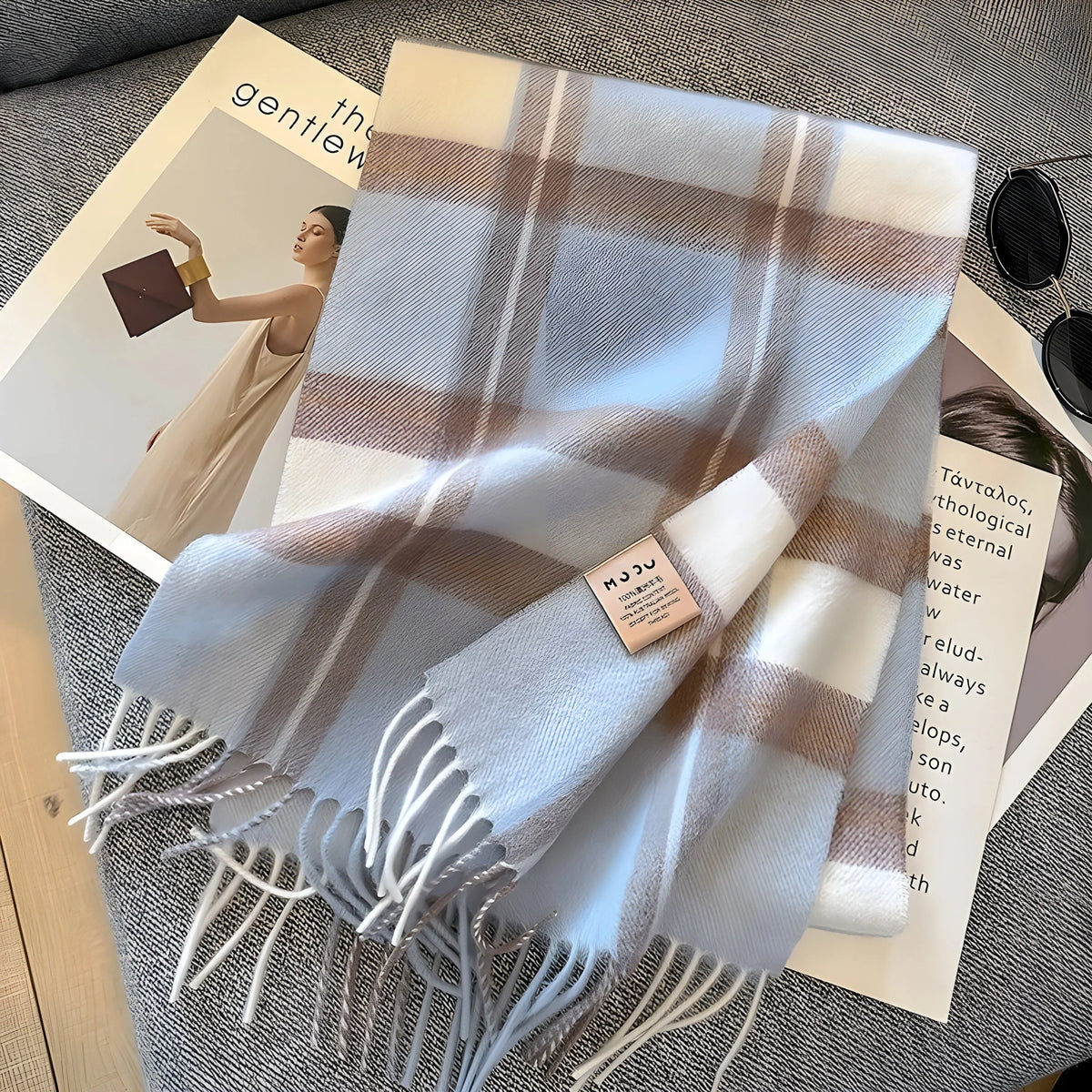 Stylish British Checked Soft Knit Women's Winter Scarf - Victoria 15