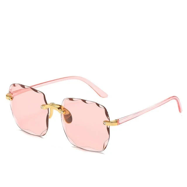 Trendy Rimless Sunglasses with UV400 Protection in Vintage Style – Clea 4