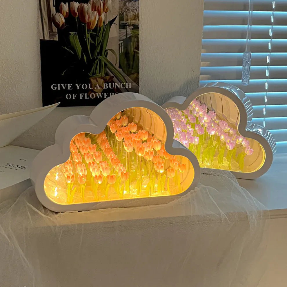 Tulpenbloem-nachtlamp - compacte bedlamp met een zachte, warme gloed