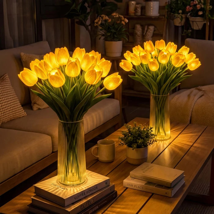LED-tulpenboeketlamp – oplichtende kunsttulpen met warm sfeervol licht