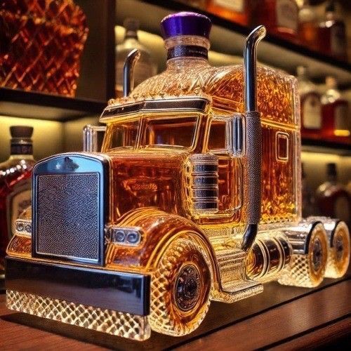 Truck Whiskey Decanter – Glass Semi-Truck Bottle for Home Bar Display
