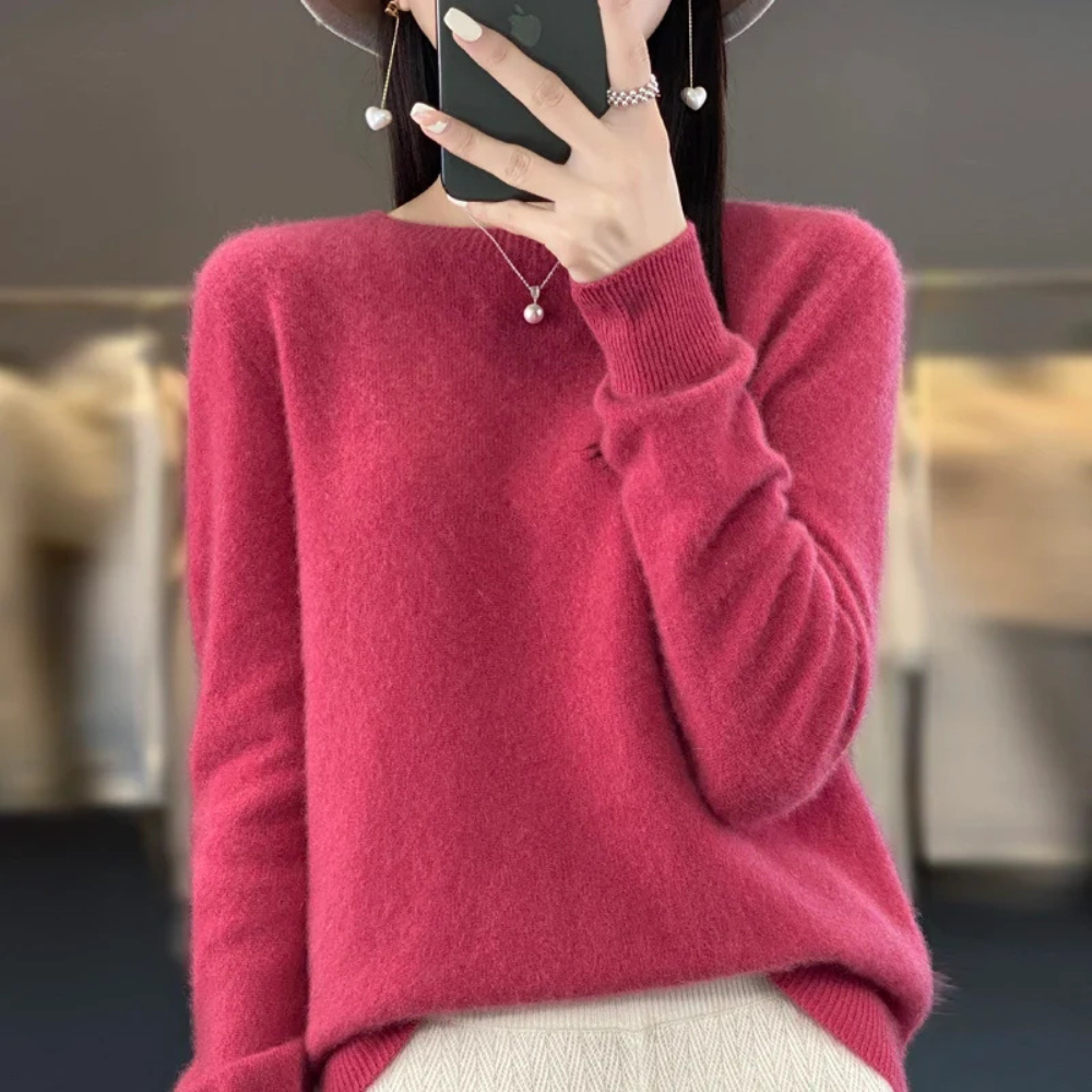 Womens Sweater Soft Knit Crewneck Warm Pullover 7