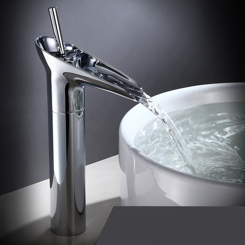 Waterfall Bathroom Faucet – Antique Brass Finish with Smooth Cascading Flow