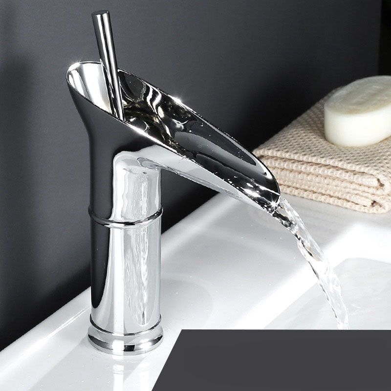 Waterfall Bathroom Faucet – Antique Brass Finish with Smooth Cascading Flow