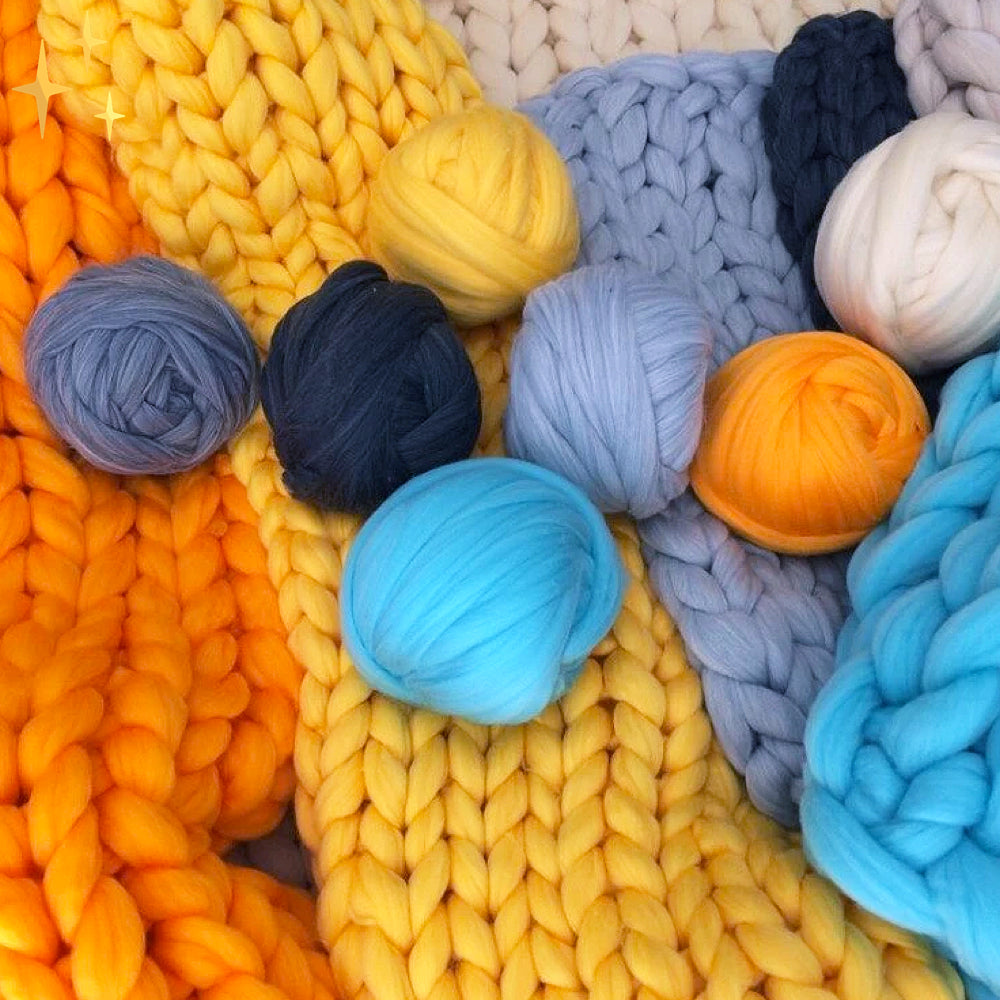 XXL Chunky Knitting Yarn – Extra Thick Soft Fiber for Blankets, Scarves & Cozy DIY Projects