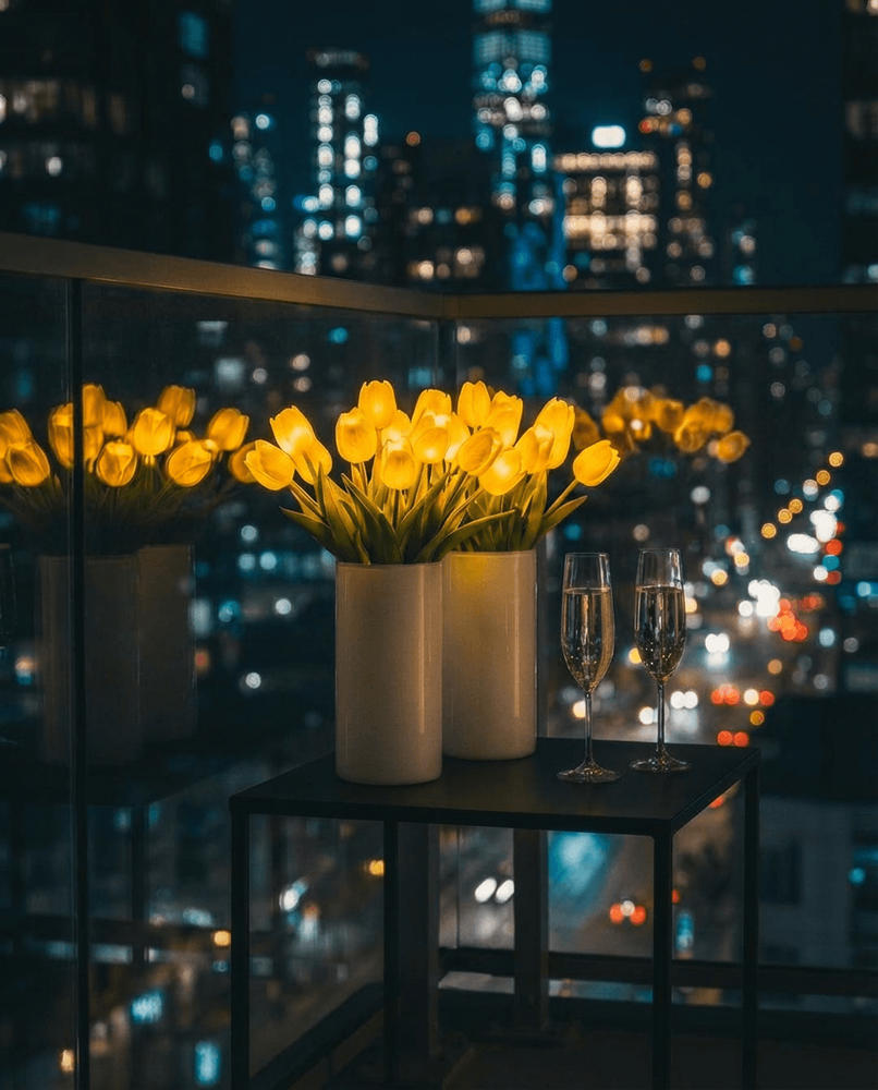 LED-tulpenboeketlamp – oplichtende kunsttulpen met warm sfeervol licht