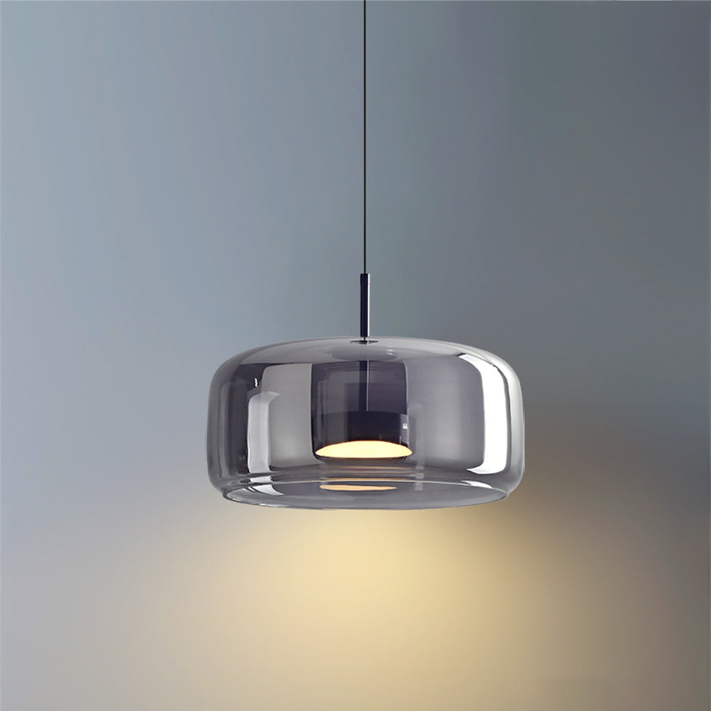 LED Pendant Lamp – Retro Metal and Glass Design with Soft Warm Ambient Lighting
