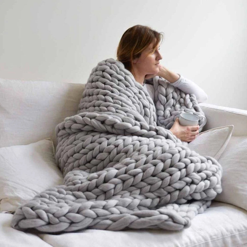 Laine XXL à Gros Mailles – Fibre Extra Épaisse et Douce pour Couvertures, Écharpes & Projets DIY Confortables