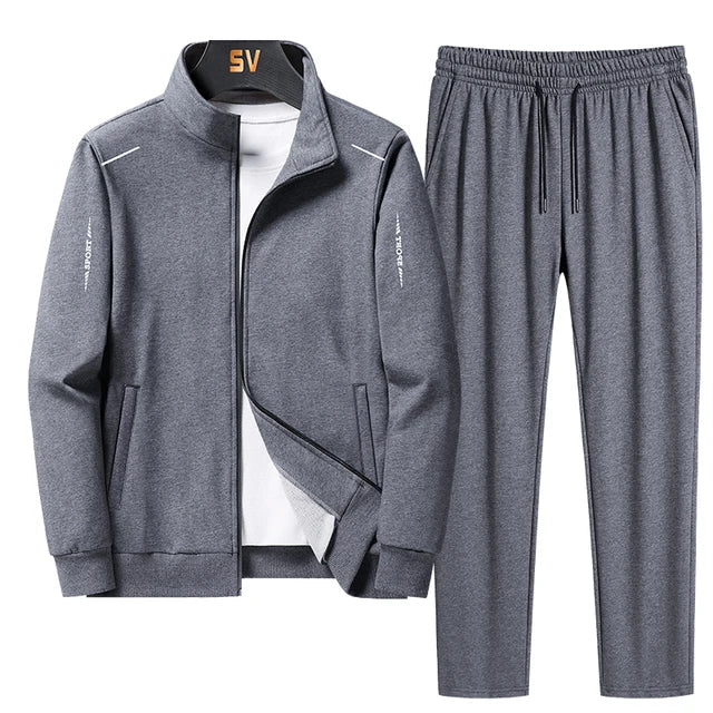 Ensemble survêtement homme – veste et pantalon en polyester léger avec coupe confortable