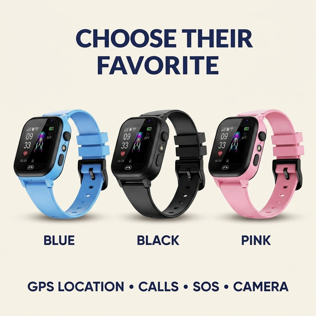 Kids GPS Smart Watch – 4G Calling, SOS Button & Real-Time GPS Tracking