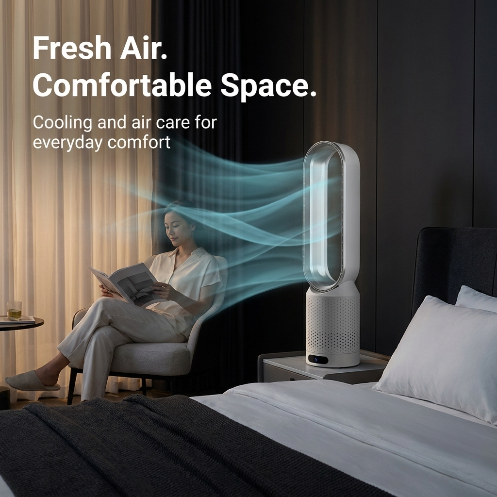Climatiseur AirPure 3-en-1 avec filtration HEPA, purification UV et refroidissement silencieux pour toute la pièce