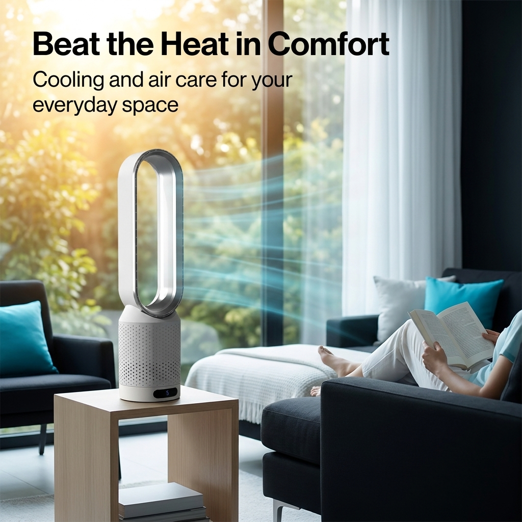 Climatiseur AirPure 3-en-1 avec filtration HEPA, purification UV et refroidissement silencieux pour toute la pièce