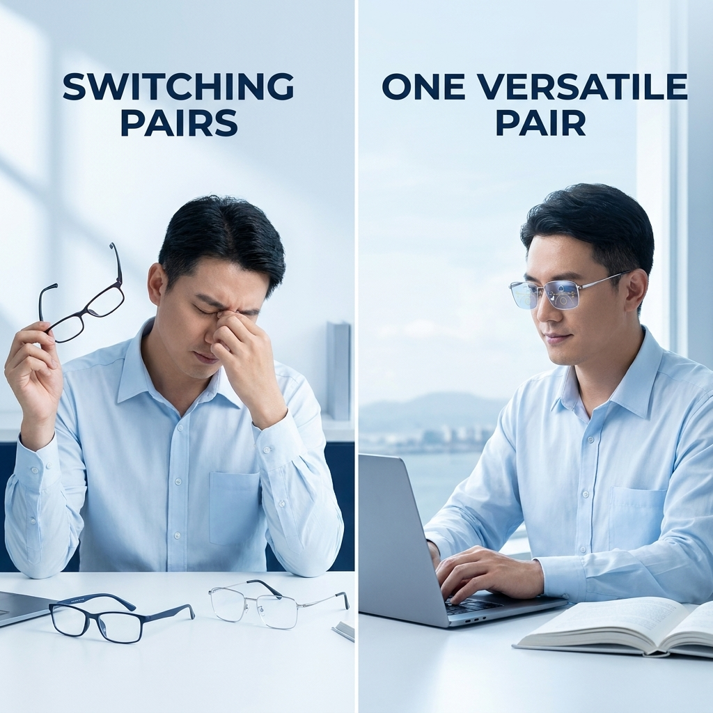 Progressive Multifocal Glasses – Blue Light Photochromic Reading Glasses