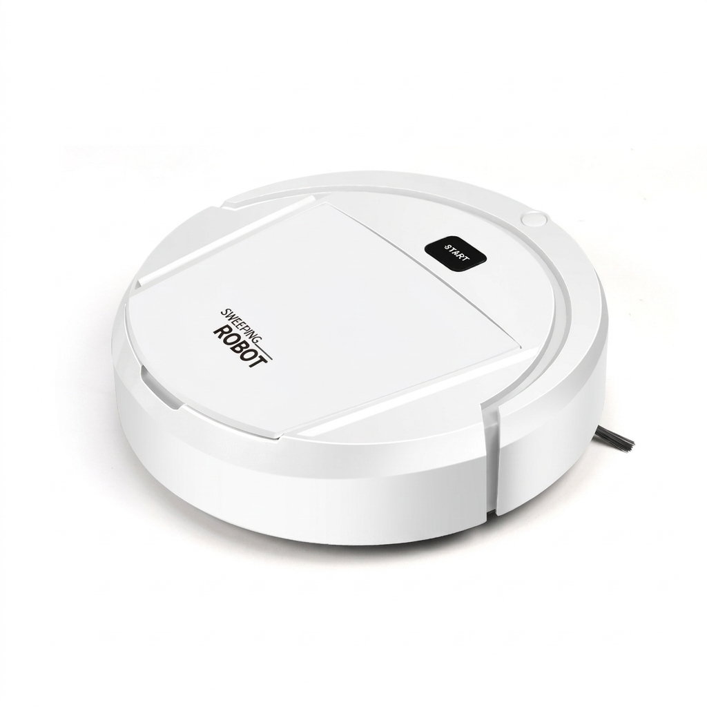 Aspirateur robot et serpillière combo – Nettoyeur compact 3-en-1 pour sols durs