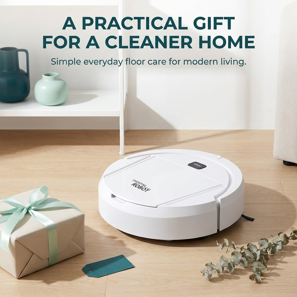Aspirateur robot et serpillière combo – Nettoyeur compact 3-en-1 pour sols durs