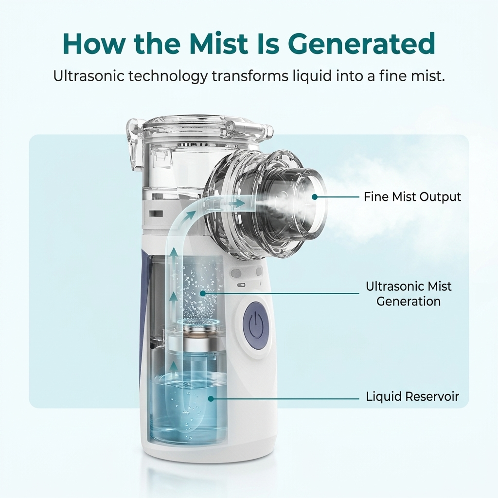 Portable Ultrasonic Nebulizer – Rechargeable, Fine Mist & Compact Design