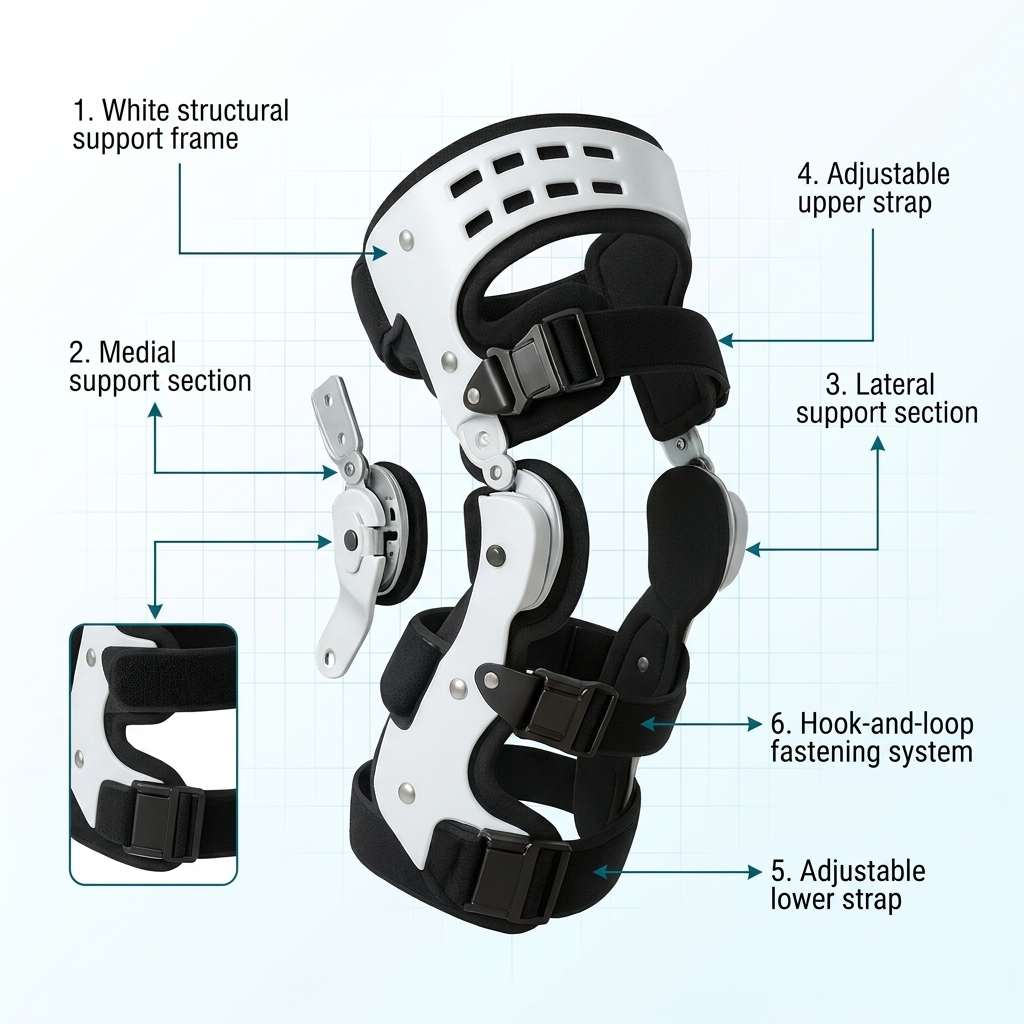 Knee Support Brace – Adjustable Fit, Medial & Lateral Stabilization Design