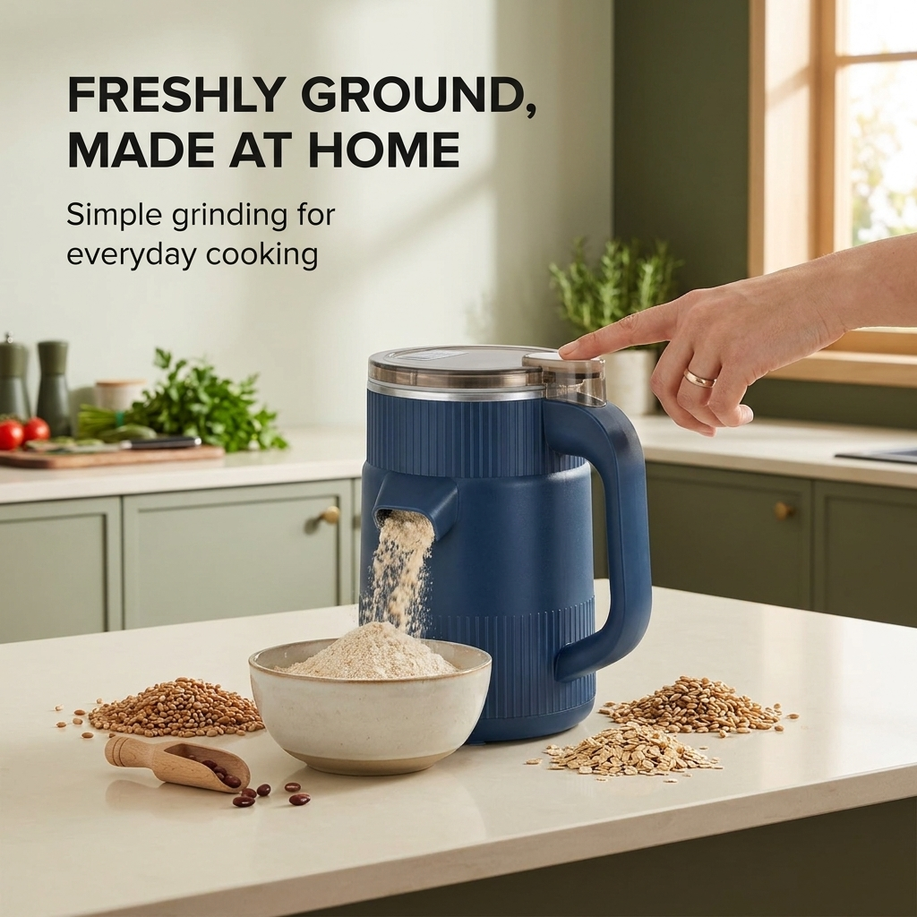 Electric Grain Mill – Stainless Steel Blades & Multi-Grain Grinding