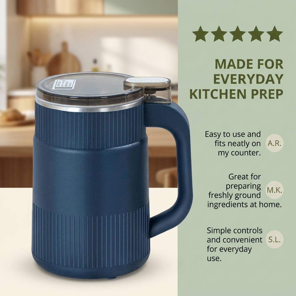 Electric Grain Mill – Stainless Steel Blades & Multi-Grain Grinding