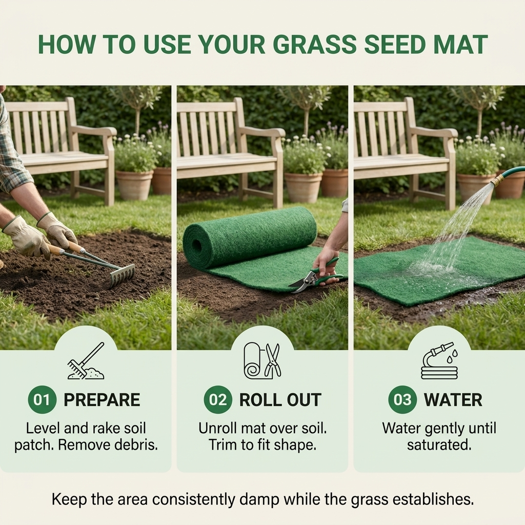 Grass Seed Mat 2-Pack – Biodegradable Rolls for Bare Patches