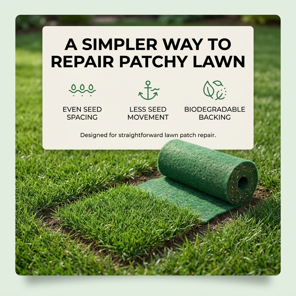 Grass Seed Mat 2-Pack – Biodegradable Rolls for Bare Patches
