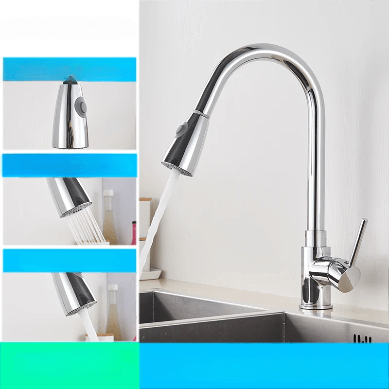 Robinet de cuisine – Bec flexible avec commande à levier unique et construction en laiton durable