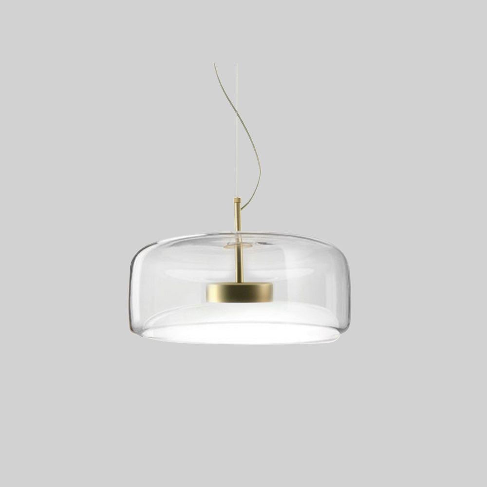 LED Pendant Lamp – Retro Metal and Glass Design with Soft Warm Ambient Lighting