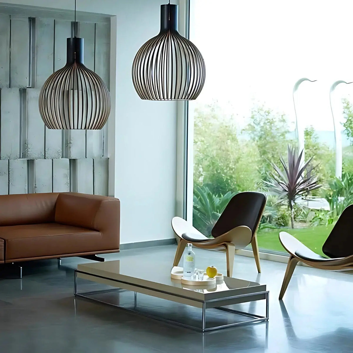 Lampe suspendue en bois – design ouvert scandinave avec éclairage d’ambiance chaud E27