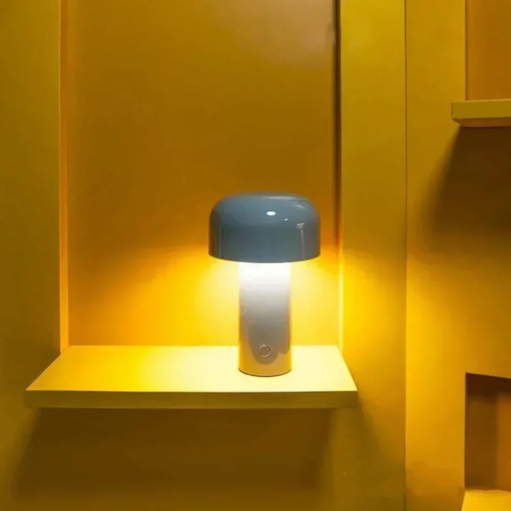 Portable USB Rechargeable Mushroom Lamp with Soft Ambient Decorative Lighting
