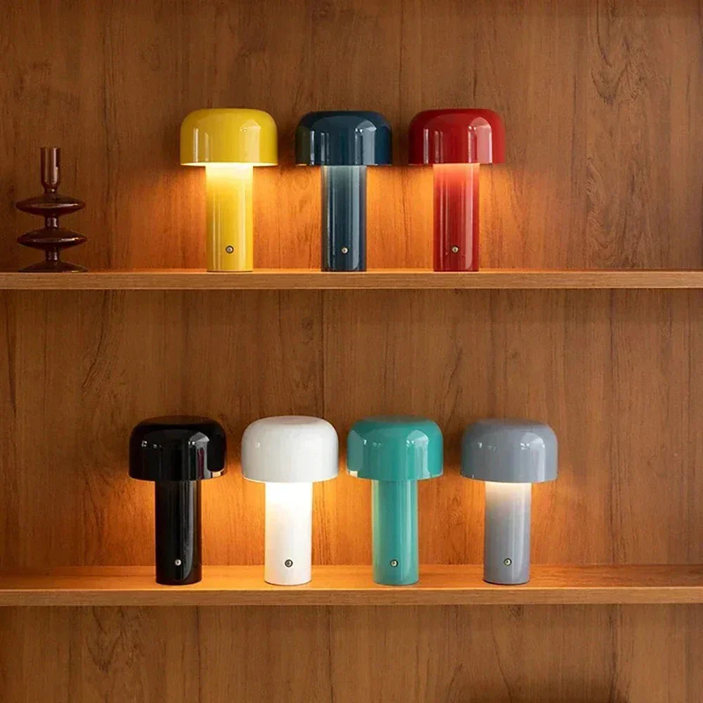 Portable USB Rechargeable Mushroom Lamp with Soft Ambient Decorative Lighting